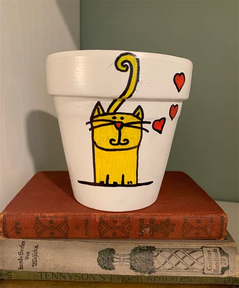 Kitty Cat Pot Small Planter Cat Flower Pot - Etsy