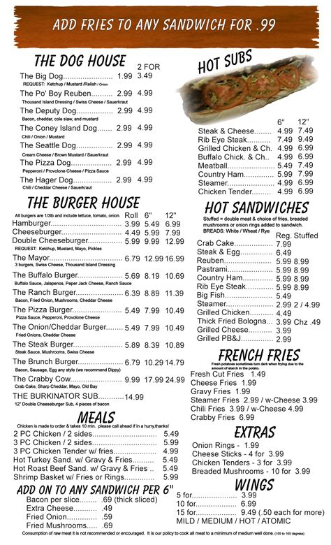 Deli Menu Back Po Boys Island 2 Ribeye Steak Lox Reuben Coney