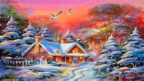 Beautiful Christmas Scenery painting 9