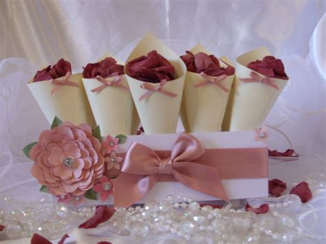 Biodegradable Rose Petal Confetti Cones Dusky Rose Pink Shabby Chic