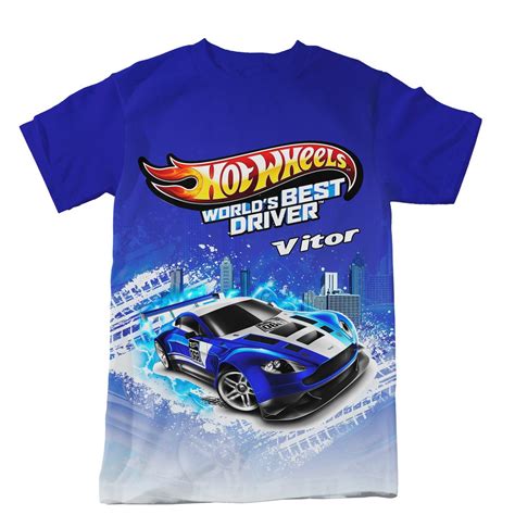 Camiseta Hot Wheels Degradê Azul Aston Martin Elo7