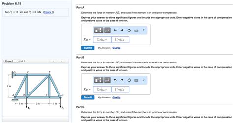 Solved Problem 6.18 Part A Set P1 16 kN and P2 8 kN. (Figure | Chegg.com 