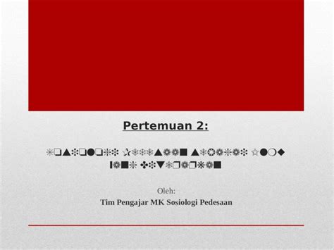 Pptx Pertemuan Sosiologi Pedesaan Sebagai I Lmu Yang Diterapkan