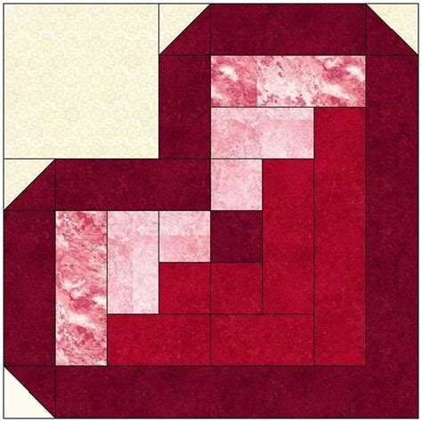 Log Cabin Heart Quilt Pattern Linking Heart Pattern Quilt Pattern Ideas