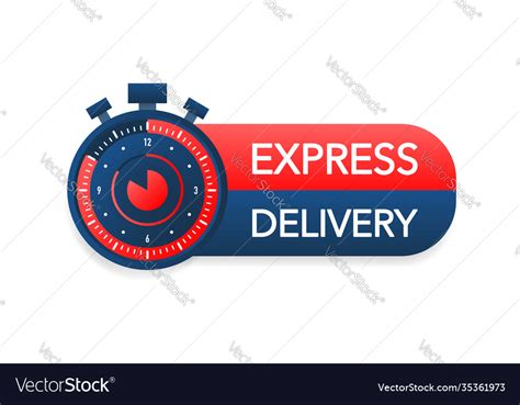 express delivery service badge fast time vector image