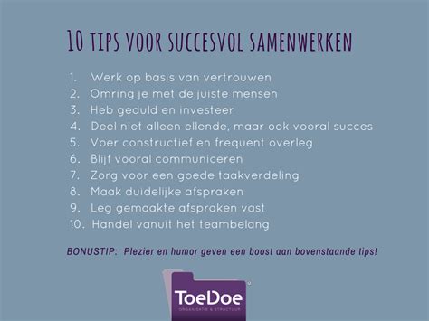 10 Tips Voor Een Succesvolle Samenwerking