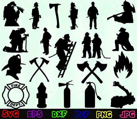 Firefighter Svg Fireman Svg Firefighter Silhouette Etsy