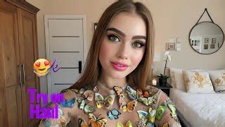 K New Amazing Transparent Lingerie Bikini Try On Haul Fishnet Transparent Try On Haul Lina