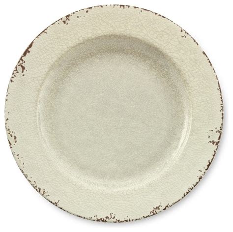 Rustic Melamine Dinner Plates, White - Traditional - Dinner Plates - by ...