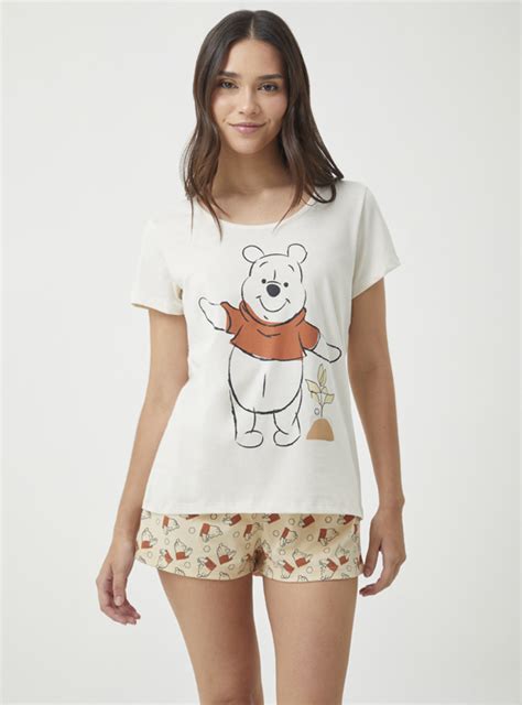 Ripley PIJAMA ALGODÓN MUJER DISNEY MARFIL WINNIE POOH