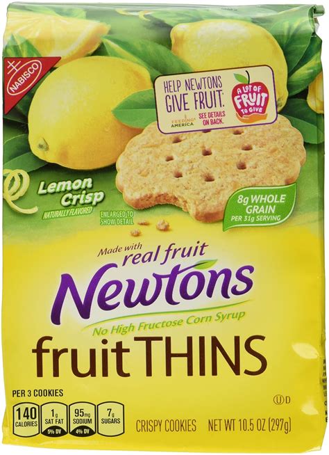 Nabisco Newtons Fruit Thins Crispy Cookies Lemon Crisp