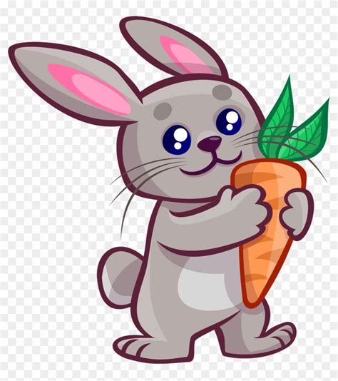 Baby Clipart Bugs Bunny - Cartoon Bunny Holding A Carrot, HD Png ...