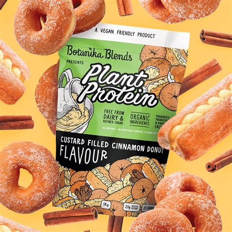 Plant Protein Custard Filled Cinnamon Donut Botanika Blends