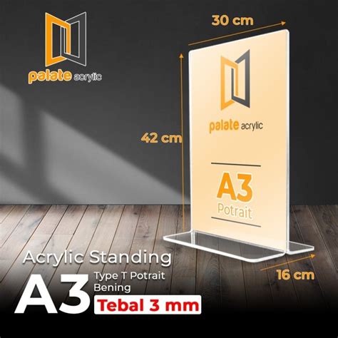 Jual Acrylic Tent Holder Akrilik Tent Card A Brosur Meja A T Mm