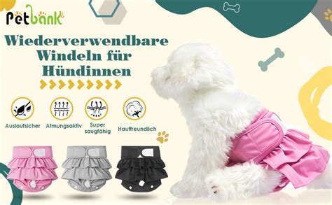 Petbank Wiederverwendbare Hundewindeln 3 Stück hygienische