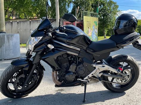 Купить б у Kawasaki ER 6N инжектор 6 передач в Екатеринбурге чёрный naked bike 2012 года на