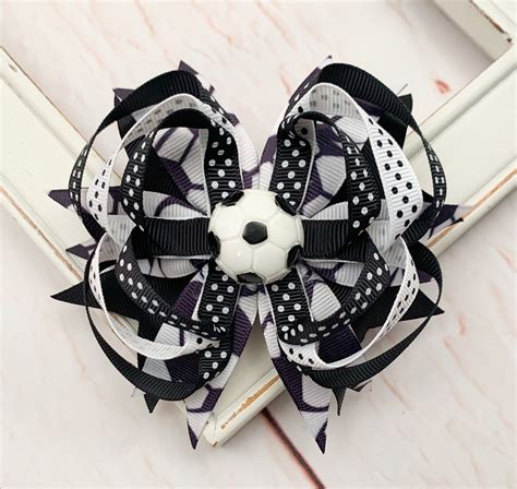 Soccer Hairbow Soccer Hair Clip Soccer Accessories Soccer Sports