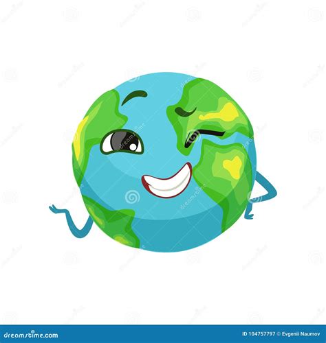 Blue Cartoon Face With Winking Eye Graphic Royalty Free Illustration