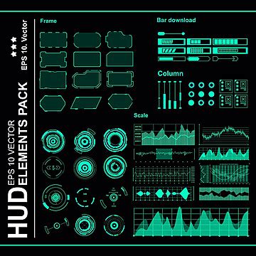 Technology Futuristic Interface Screen Chromium Graph Monitor Vector ...