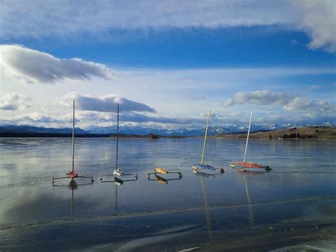 Ice Sailing, and Ice Driving on Ghost Lake, Alberta