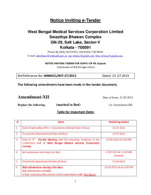 Fillable Online Government Of West Bengal Pwd Fax Email Print Pdffiller