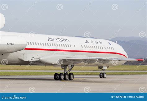 Passenger Aircraft Tupolev Tu 154 Of Air Koryo North Korea On Runway Aviation And