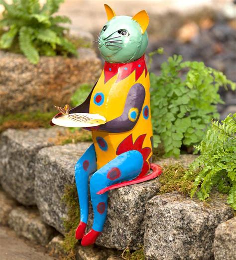 Colorful Metal Cat Sculpture | Wind and Weather