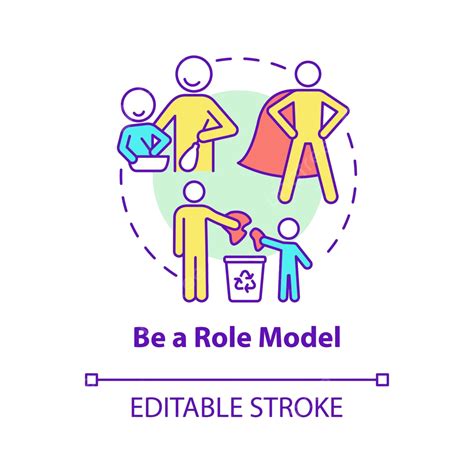 Role Model Concept Icon Linear Mental Example Vector Linear Mental