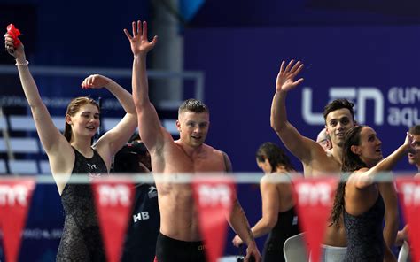 Hosts Britain Break Mixed Medley Relay European Record As Swimming Action Continues At Glasgow 2018