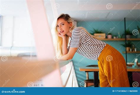 Portrait Of A Beautiful Sensual Blonde Woman Stock Photo Image Of Expressing Head