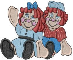 People Embroidery Design Raggedy Ann Andy From Machine Embroidery