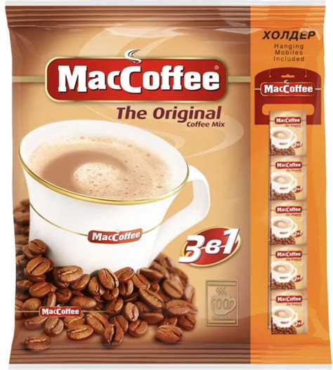 Кофейный напиток MacCoffee Мак 3в1 Оригинал, 100 пакетиков по 20 г 1 ...
