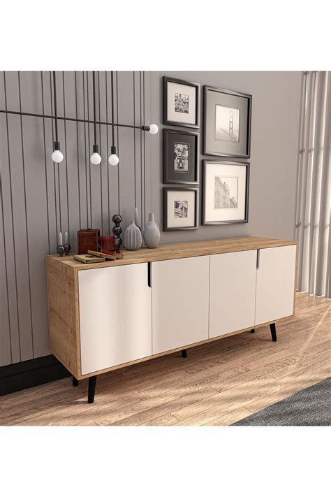 VM VERTEX MOBİLYA Latina Modern Konsol 180 Cm Safir Meşe Beyaz Fiyatı Yorumları