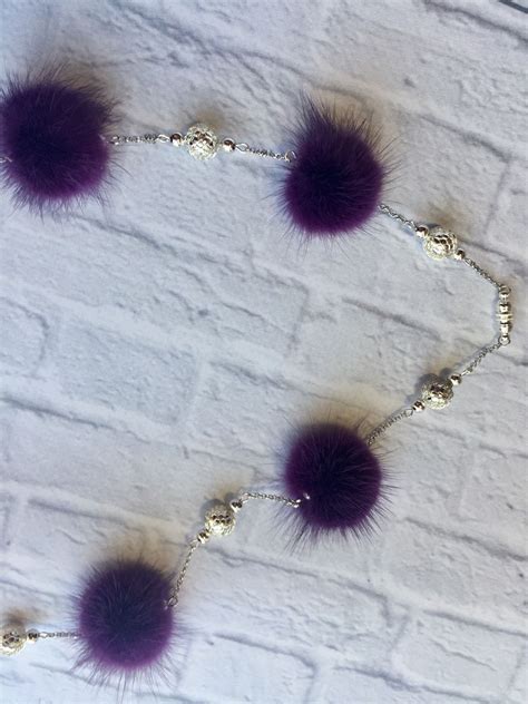 Бусы из норки фиолетовые – заказать на Ярмарке Мастеров – EAJVFRU ...