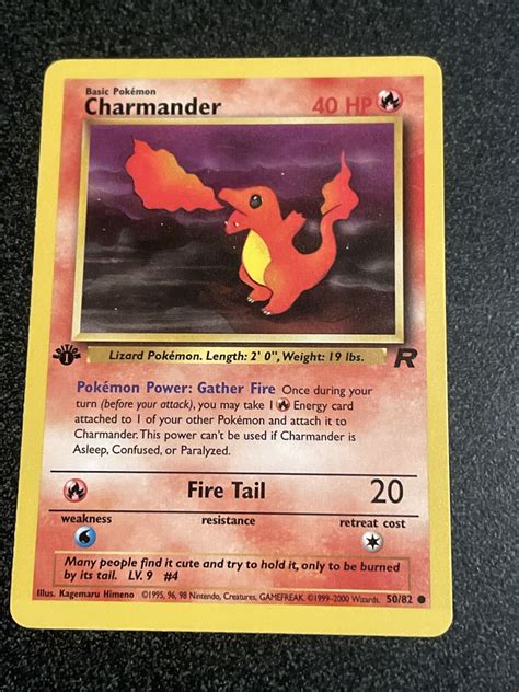 Charmander 50 82 Pokemon 1st Edition Team Rocket Set Rare Vintage 2000