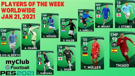 Pes Myclub Featured Players Potw Worldwide Jan Youtube