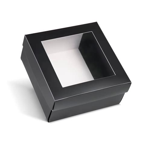 Подарочная коробка - Подарочная черная коробочка из картона 20x20x10 см