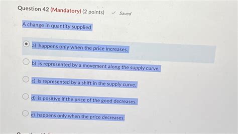 Solved Question Mandatory Points Saveda Change Chegg