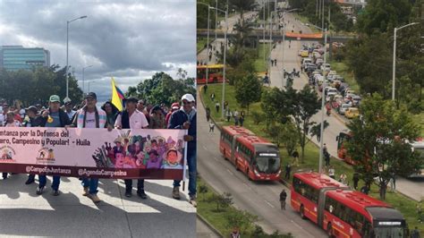 TransMilenio cerró varias estaciones por marcha de campesinos en Bogotá