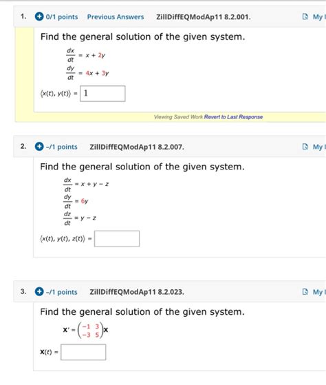 Solved 1 0 1 Points Previous Answers ZillDiffEQModAp 11 Chegg