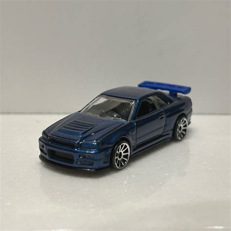 Hot Wheels Nissan Skyline GT R R34 First Edition Blue Color Hobbies Toys Toys Games On