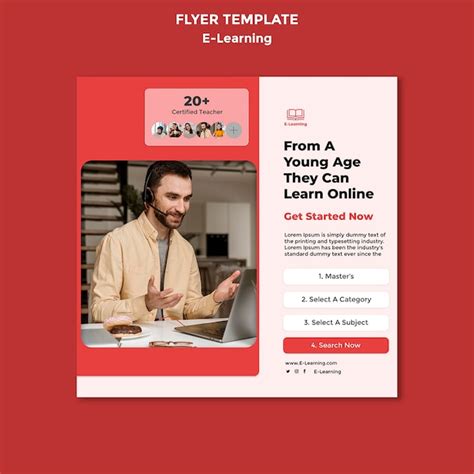 Premium Psd Flat Design E Learning Template