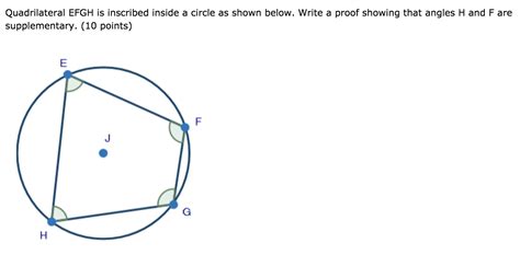 Solved Geometry Quadrilateral EFGH Is Inscribed Inside A Circle As