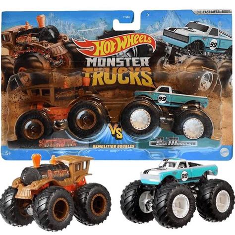 Hot Wheels Monster Truck Pack Loco Punk VS Pure Muscle Mattel Carrinho De Brinquedo