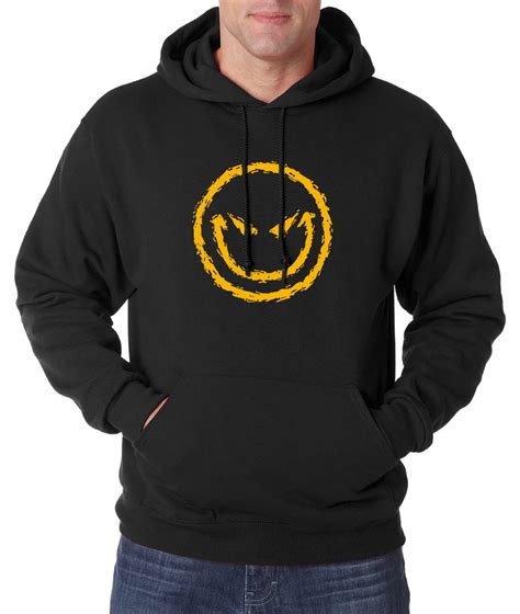 Hip Hop Streetwear Adult Evil Smiley Face Sweatshirts Hoodies Men 2019