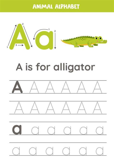 Tracing Alphabet Letters For Kids Animal Alphabet A Is For Alligator