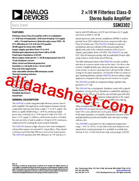 Ssm Acpz R Datasheet Pdf Analog Devices