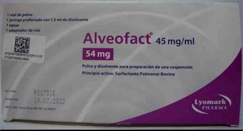 Sobre El Medicamento Surfactante Pulmonar Bovino Alveofact The Best