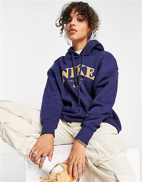 Nike Athletics Sweat à Capuche Unisexe Rétro En Polaire Bleu Nuit