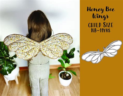 Honey Bee Fairy Wings PDF Sewing Pattern, Quilted, Wire Free, Kids ...